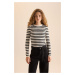 DEFACTO Basic Striped Crew Neck Ribbed Knitwear Sweater