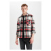 DEFACTO Relax Fit Checked Cotton Long Sleeve Shirt