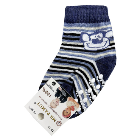 Protišmykové ponožky pre bábätká- Monkey, tmavomodrý