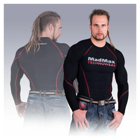 MadMax Compression Long Sleeve T-Shirt MSW902 Black and Red