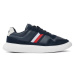 Tommy Hilfiger Sneakersy Light Cupsole Lth Mix Stripes FM0FM04889 Modrá