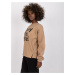 Dark beige oversize sweatshirt with print without hood Francisco