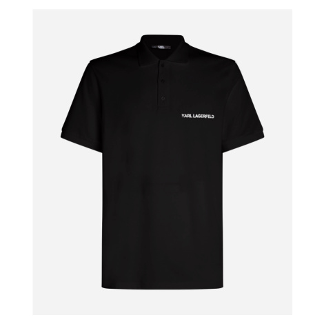 Tričko Karl Lagerfeld Elongated Logo Pique Polo Black