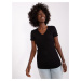 Black women's basic blouse with short sleeves