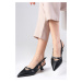 Mio Gusto Kristin Black Color Short Heels Women's Shoes