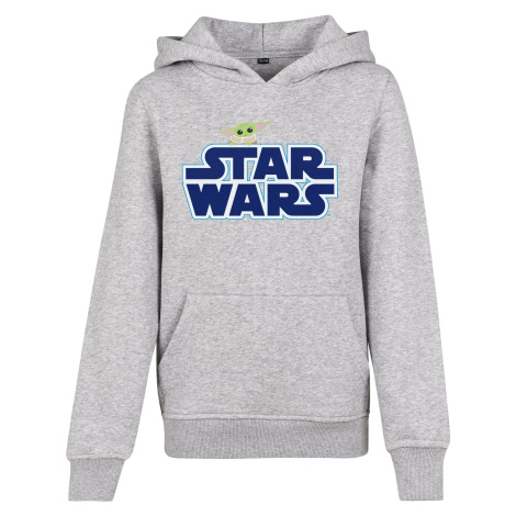 Children's Star Wars Blue Logo Hoody Heather Grey mister tee