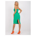 Green cotton fitted dress