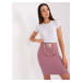 Dark pink ribbed knitted skirt
