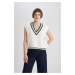 DEFACTO Relax Fit V Neck Thessaloniki Fabric Sweater