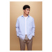 DEFACTO Relax Fit Striped Poplin Long Sleeve Shirt