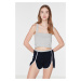 Trendyol Navy Blue-Grey Piping Knitted Shorts