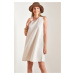 Bianco Lucci Women's Open Back Linen Dress