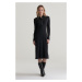 ŠATY GANT SLIM LS WOOL JERSEY DRESS BLACK