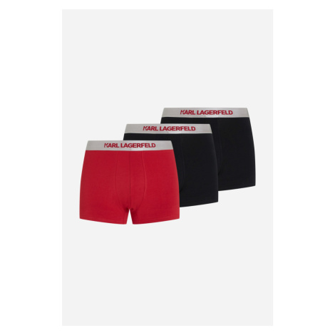 Spodná Bielizeň Karl Lagerfeld Metallic Elastic Trunk Set 3-Pack Black/Chili Pepper