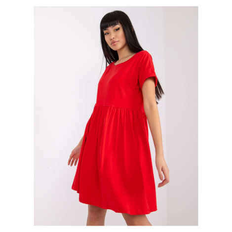 Červené dámske voľné šaty RV-SK-5672.03P-red Rue Paris