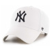 Bavlnená šiltovka 47 brand MLB New York Yankees biela farba, s nášivkou, B-RAC17CTP-WH