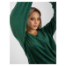 Dark green velour blouse with V-neck by RUE PARIS