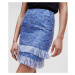 Sukňa Karl Lagerfeld Boucle Skirt W/ Fringes Modrá