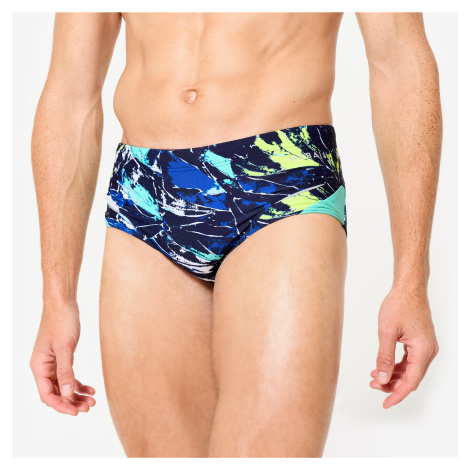 Pánske slipové plavky 900 Motu modro-zelené NABAIJI