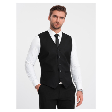 Ombre Men's suit vest without lapels - black