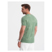 Svetlo zelené pánske vzorované tričko Ombre Clothing