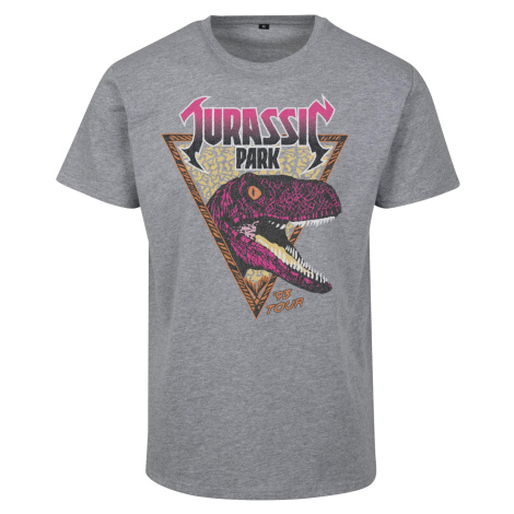 Jurassic Park Pink Rock Tee Heather Gray