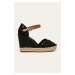 Sandále Tommy Hilfiger BASIC OPENED TOE HIGH WEDGE čierna farba, FW0FW04784