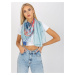 Blue thin scarf with print