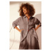 Trendyol Brown 100% Linen Oversize Shirt