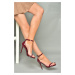 Fox Shoes B922112608 Claret Red Patent Leather Thin Heeled Women's Shoes