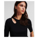 Sveter Karl Lagerfeld Cut Out Knit Top Black