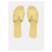 Yellow Leather Slippers Pieces Nora - Women