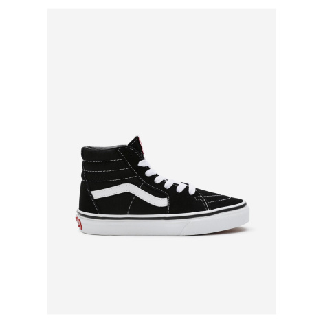 Bielo-čierne chlapčenské semišové členkové topánky VANS SK8-Hi