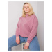 Dusty pink melange sweatshirt plus size basic