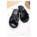 Ducavelli Bande Genuine Leather Men's Slippers, Genuine Leather Slippers, Orthopedic Sole Slippe