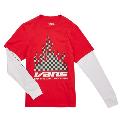 Vans  REFLECTIVE CHECKERBOARD FLAME TWOFER  Tričká s dlhým rukávom Červená