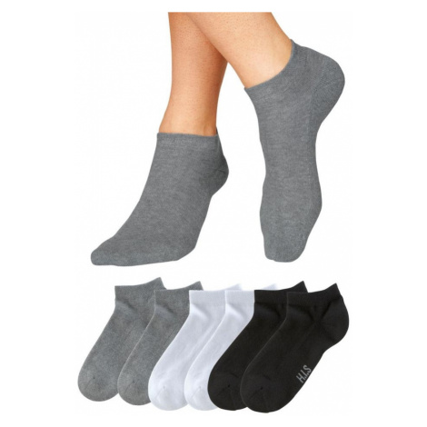 H.I.S Ponožky  sivá melírovaná / čierna / biela