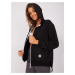 Black zip-up sweatshirt with asymmetrical cut