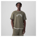 Šortky GAP Shortsleeve Crew Neck Top Sage