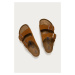 Kožené šľapky Birkenstock Arizona pánske, hnedá farba, 1009526