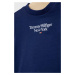 Tričko s dlhým rukávom pre bábätká Tommy Hilfiger tmavomodrá farba, s potlačou