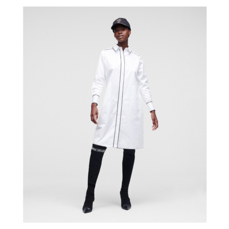 Šaty Karl Lagerfeld Shirtdress W/ Contrast Detail Biela