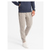 Ombre Men's knit joggers with pleats - ash