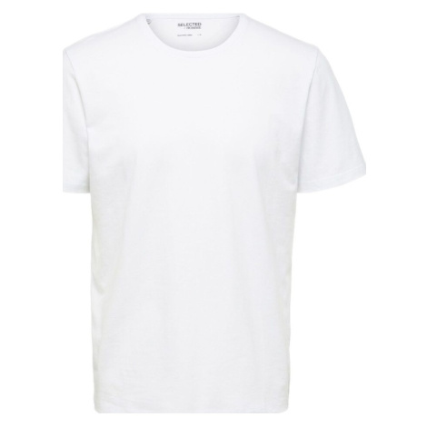 Selected  Noos Pan Linen T-Shirt - Bright White  Tričká a polokošele Biela