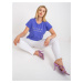 Purple Asymmetrical Cotton T-shirt Plus Size