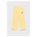 Detské tepláky Guess žltá farba, jednofarebné