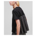 Mikina Karl Lagerfeld Pleated Fabric Mix Sweatshirt Čierna