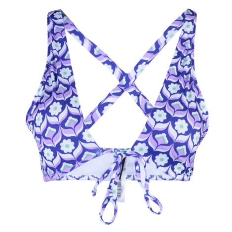 Trendyol Lilac Floral Print Halterneck Bikini Top