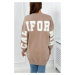 Insulated sweatshirt with California inscription dark beige