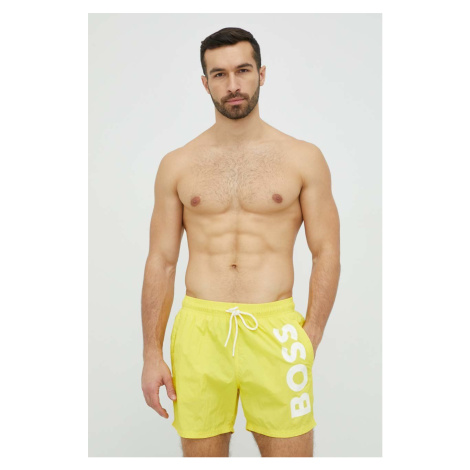Plavkové šortky BOSS žltá farba,50469594 Hugo Boss